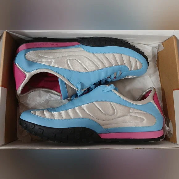 Rare Find **New Nike Lab G Series Quilted Silver, Blue and Pink Sneakers - Picture 1 of 11